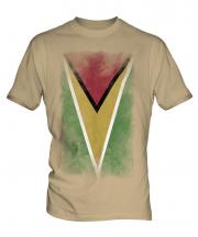 Guyana Faded Flag Mens T-Shirt