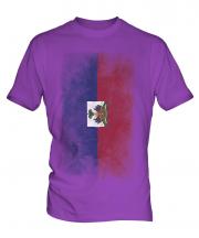 Haiti Faded Flag Mens T-Shirt