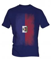 Haiti Faded Flag Mens T-Shirt