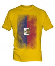 Haiti Faded Flag Mens T-Shirt