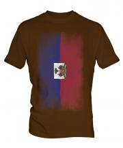 Haiti Faded Flag Mens T-Shirt