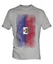 Haiti Faded Flag Mens T-Shirt