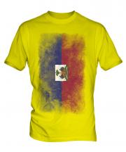 Haiti Faded Flag Mens T-Shirt