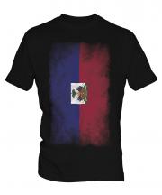 Haiti Faded Flag Mens T-Shirt