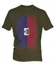 Haiti Faded Flag Mens T-Shirt