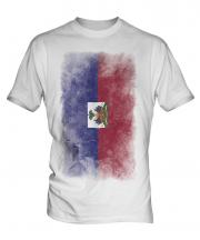 Haiti Faded Flag Mens T-Shirt