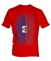 Haiti Faded Flag Mens T-Shirt