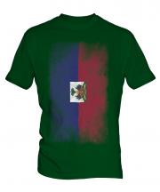 Haiti Faded Flag Mens T-Shirt