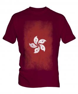 Hong Kong Faded Flag Mens T-Shirt