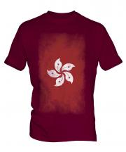 Hong Kong Faded Flag Mens T-Shirt