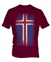 Iceland Faded Flag Mens T-Shirt