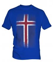 Iceland Faded Flag Mens T-Shirt