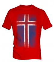 Iceland Faded Flag Mens T-Shirt