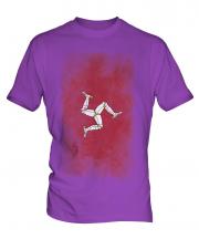 Isle Of Man Faded Flag Mens T-Shirt