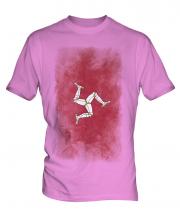 Isle Of Man Faded Flag Mens T-Shirt