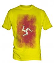Isle Of Man Faded Flag Mens T-Shirt
