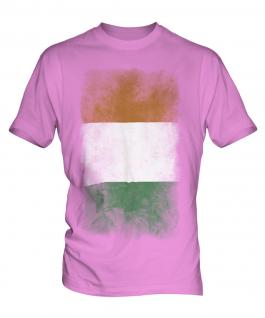 Ivory Coast Faded Flag Mens T-Shirt