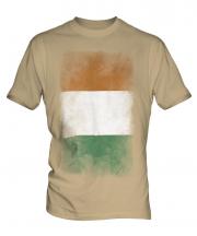 Ivory Coast Faded Flag Mens T-Shirt