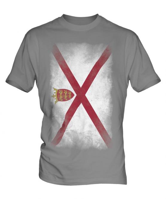 Jersey Faded Flag Mens T-Shirt