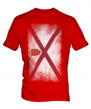 Jersey Faded Flag Mens T-Shirt
