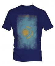 Kazakhstan Faded Flag Mens T-Shirt