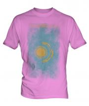 Kazakhstan Faded Flag Mens T-Shirt