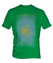 Kazakhstan Faded Flag Mens T-Shirt