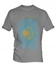 Kazakhstan Faded Flag Mens T-Shirt