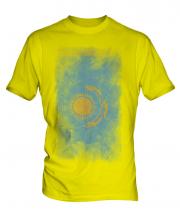 Kazakhstan Faded Flag Mens T-Shirt