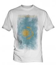 Kazakhstan Faded Flag Mens T-Shirt