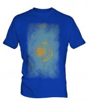 Kazakhstan Faded Flag Mens T-Shirt