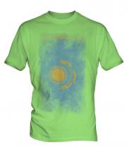 Kazakhstan Faded Flag Mens T-Shirt