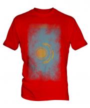 Kazakhstan Faded Flag Mens T-Shirt