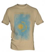 Kazakhstan Faded Flag Mens T-Shirt