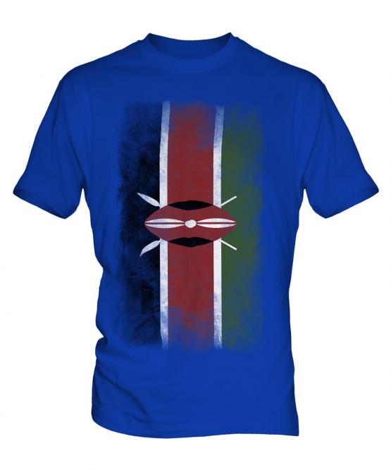 Kenya Faded Flag Mens T-Shirt