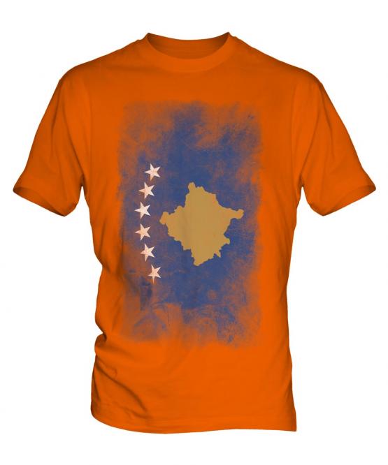 Kosovo Faded Flag Mens T-Shirt