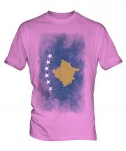 Kosovo Faded Flag Mens T-Shirt