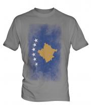 Kosovo Faded Flag Mens T-Shirt