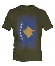Kosovo Faded Flag Mens T-Shirt