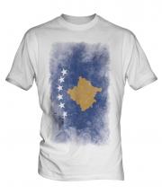 Kosovo Faded Flag Mens T-Shirt