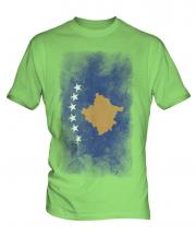Kosovo Faded Flag Mens T-Shirt