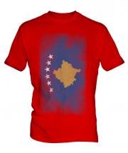Kosovo Faded Flag Mens T-Shirt