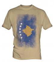 Kosovo Faded Flag Mens T-Shirt