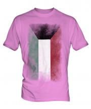 Kuwait Faded Flag Mens T-Shirt
