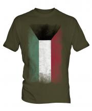Kuwait Faded Flag Mens T-Shirt