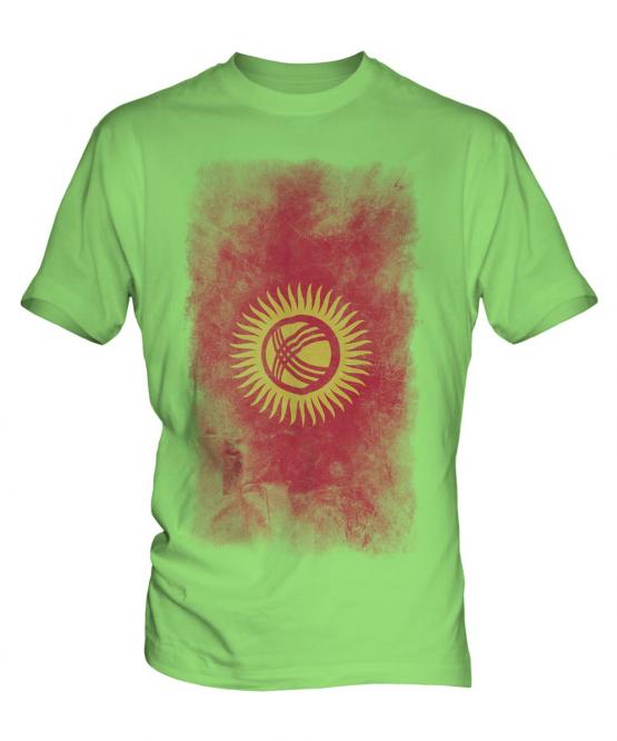 Kyrgyzstan Faded Flag Mens T-Shirt