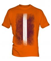 Latvia Faded Flag Mens T-Shirt