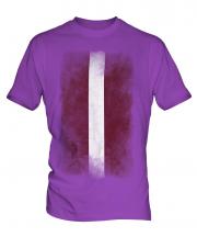 Latvia Faded Flag Mens T-Shirt
