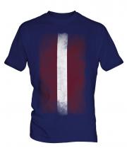 Latvia Faded Flag Mens T-Shirt