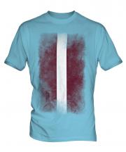 Latvia Faded Flag Mens T-Shirt